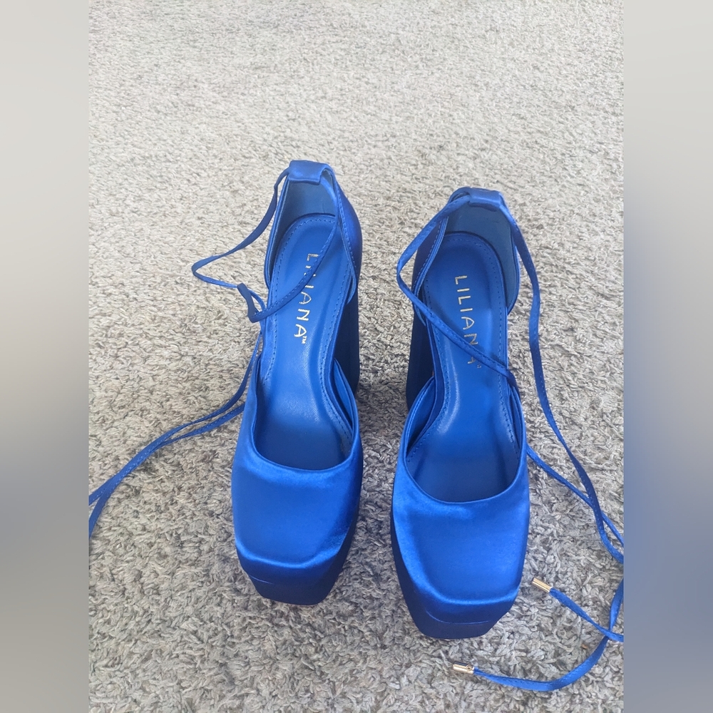 Royal Blue Platform Heels